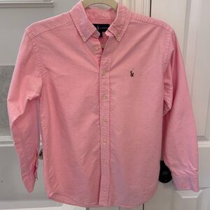 Ralph Lauren Boys Size 12 Pink Button Up